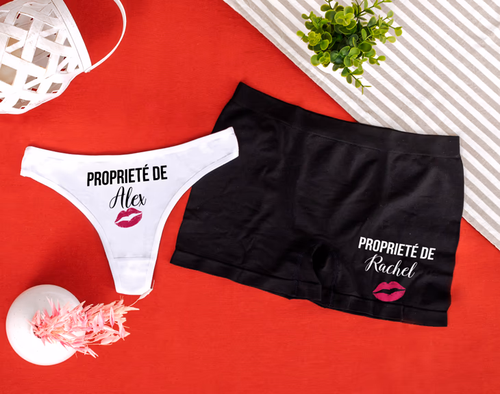 SOUS -VÊTEMENT HOMME ET FEMME PERSONNALISé